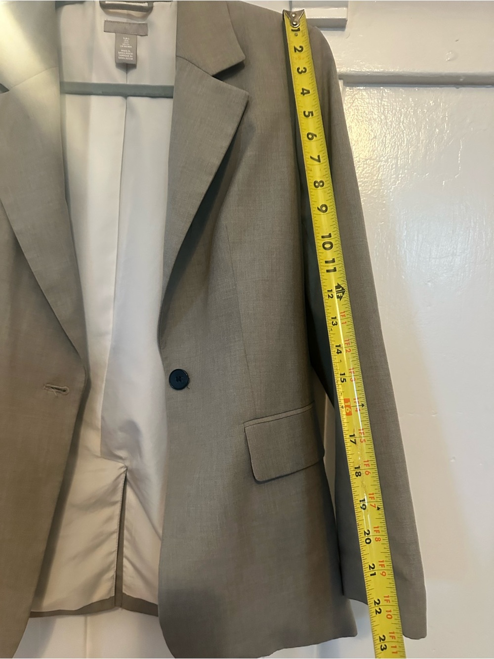 H&M Light Gray Tailored Single-Button Blazer - Picture 5 of 5